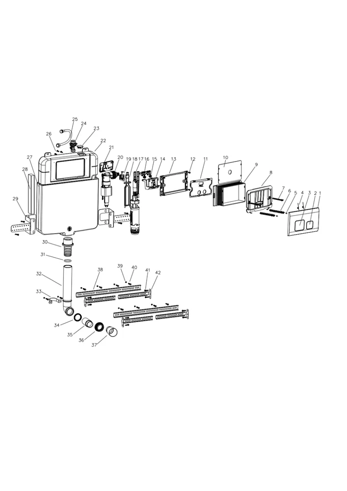 Dual flush slim design slender water flush tank for floor standing toilet