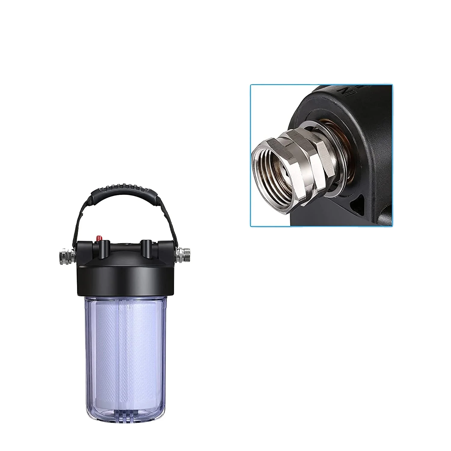 10inch big blue  jumbo Rv marine garden travel trailer flex hose sediment  in-line water filter