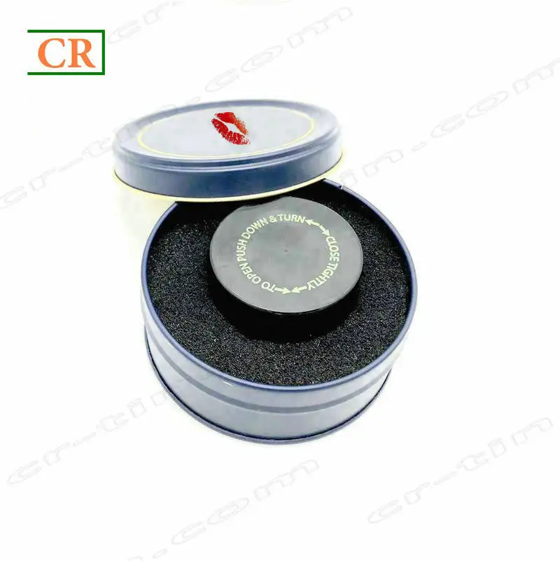 
Round Tin Metal Boxes For Concentrate Glass Jar Packaging With Foam Insert 