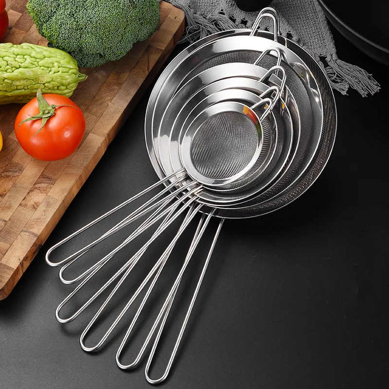 High Quality Stainless Steel Fine Double Mesh Strainer kitchen skimmer Wire Mesh  Powder Filter Strainer