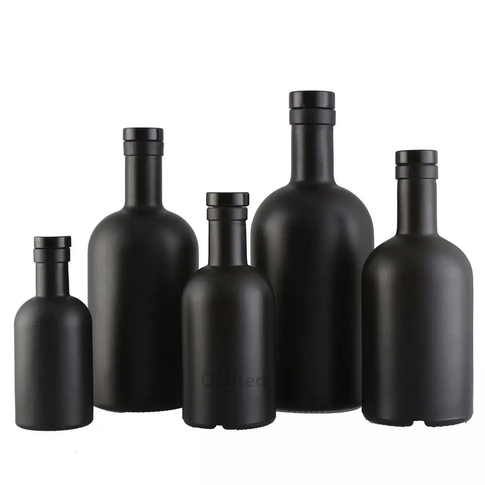 Custom Shape Spirit 100 ml l 200 ml 375 ml 500 ml 750 ml 1 Liter Gin Glass Bottle For Liquor Packaging