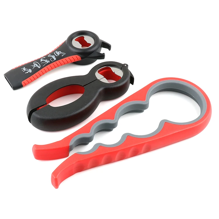3 Pack Jar Opener Kitchen Gadget Bottle Opener 4/5/6 in 1 Multi-function Can Opener Set