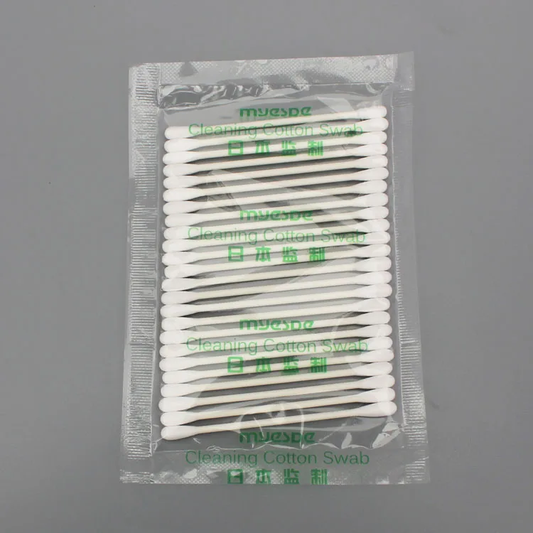 Strong adsorption Lint Free Cleanroom Silicone oil-free Purification Cleanroom cotton swabs With Paper Handle