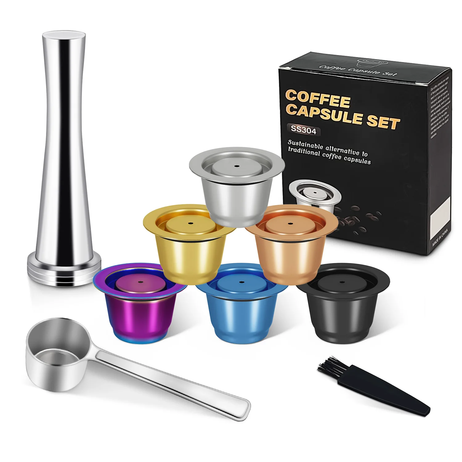 Reusable Espresso Capsules Stainless Steel Refillable Coffee Pods Reusable Espresso Pods Compatible with Nespresso Machines