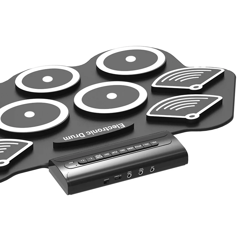 Foldable electronic drum set portable roll up digital drum kit silicone drum set with high quality