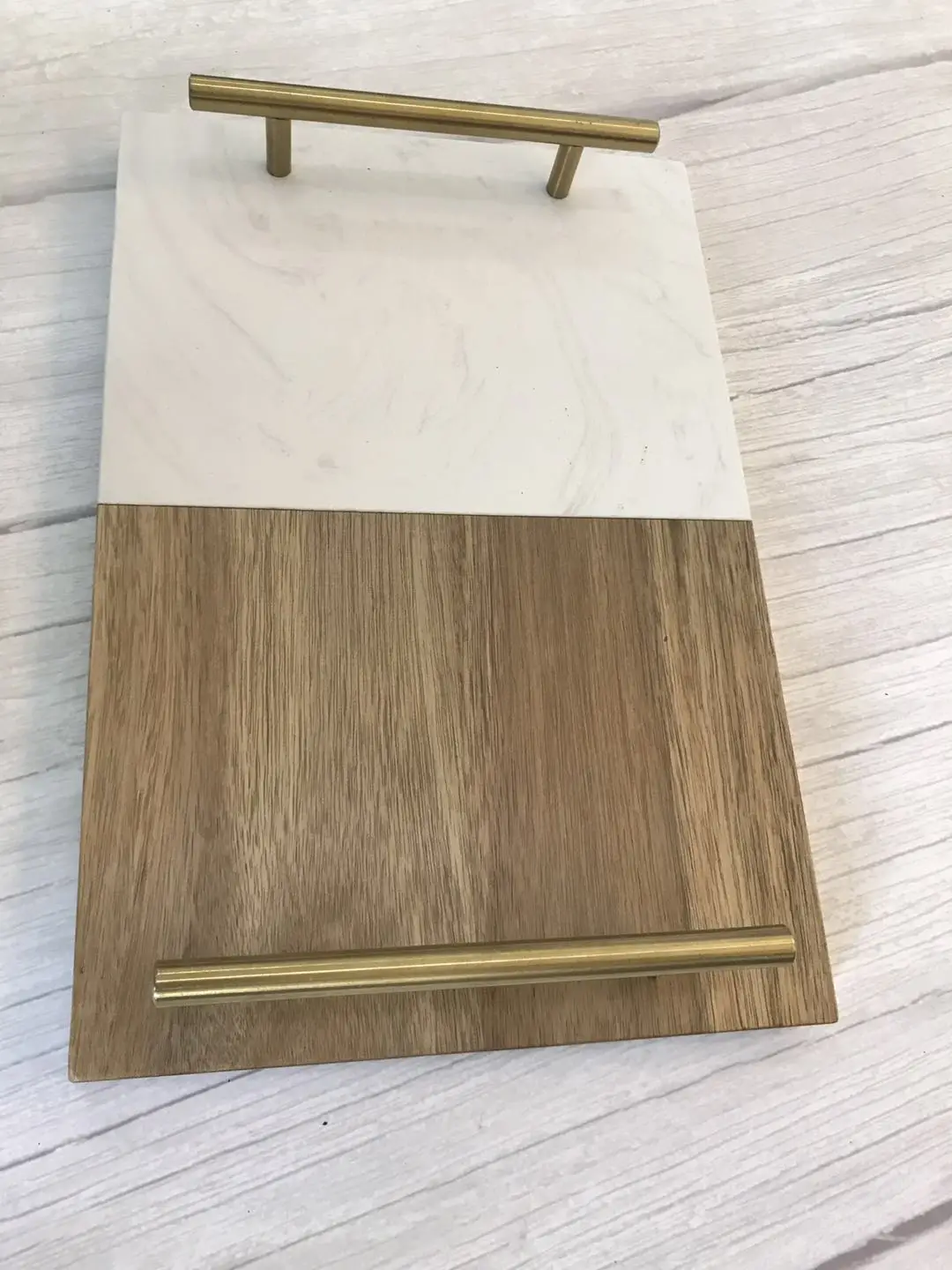 
Hotel Decorations Home Luxury Fruit Pizza Marble Wooden Food Serving Tray 