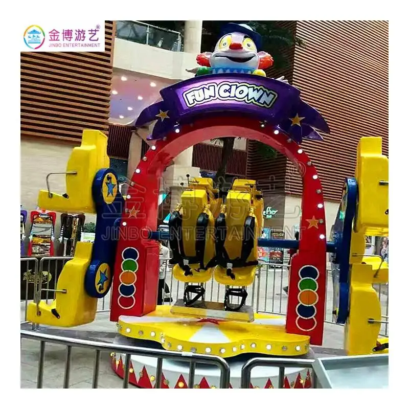 Amusement outdoor kids park equipment carnival game 360 degree rotating chair crazy circus fun clown rides swings amusement