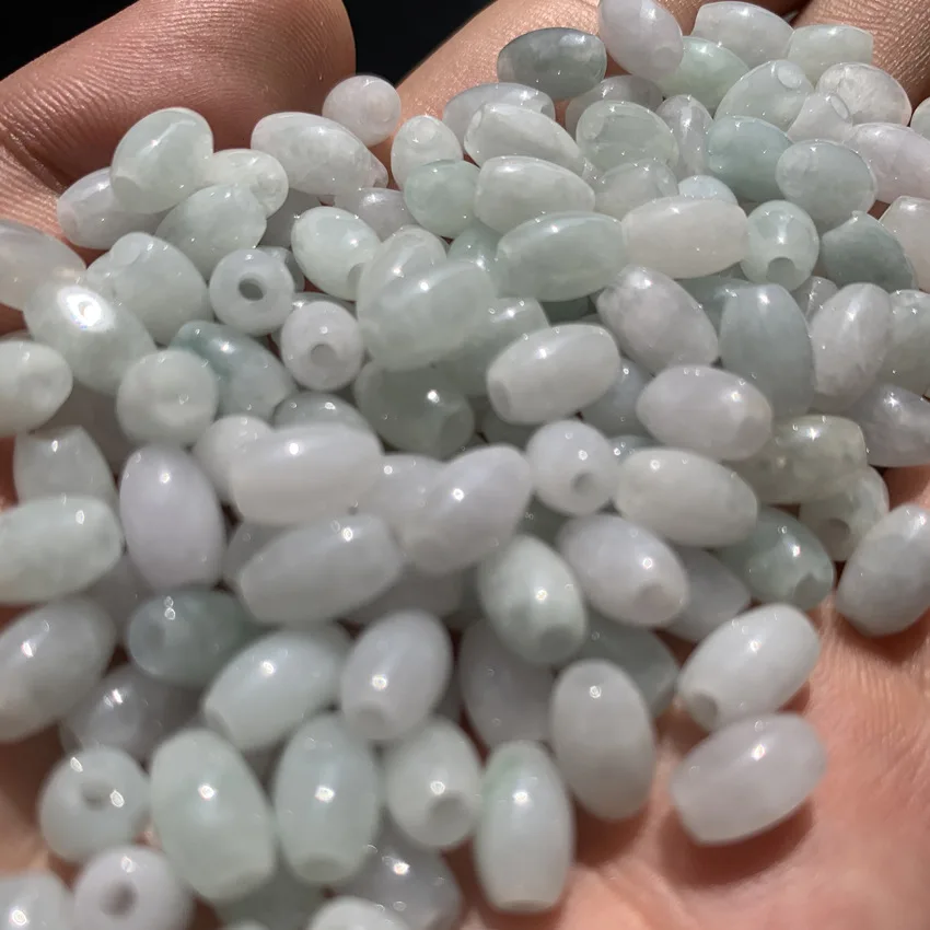 Wholesale jadeite jade burma barrel bead loose oval shape jade beads