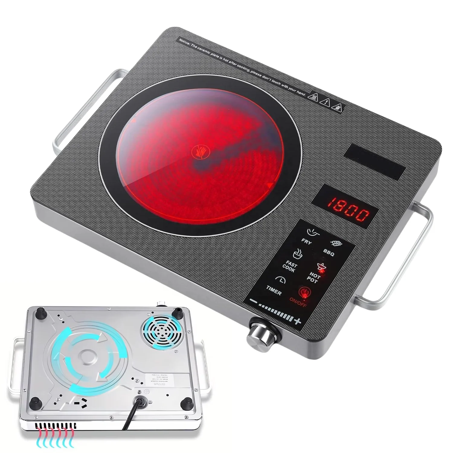 Manufacturing new electric stove knob touch control infrared cooker 2 burner muli heads commercial induction cooker kit