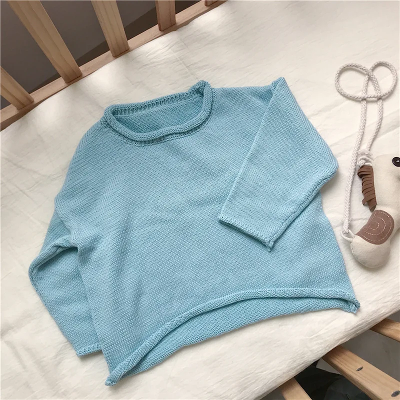 Winter Casual 100% Cotton Custom Knit Children Plus Size Girls Oversized Cotton Pullover Speckle Kids Baby Sweaters