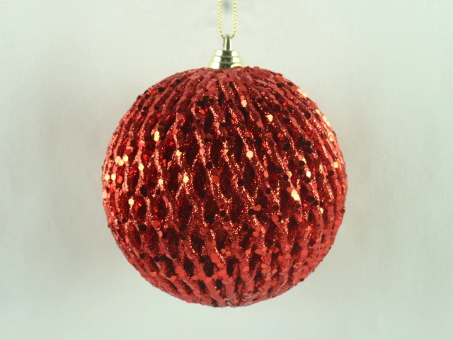 Hot Sale Christmas Tree Hanging Ornament Custom Sliver Foam Glitter  Christmas Balls Ornaments for Home Decoration