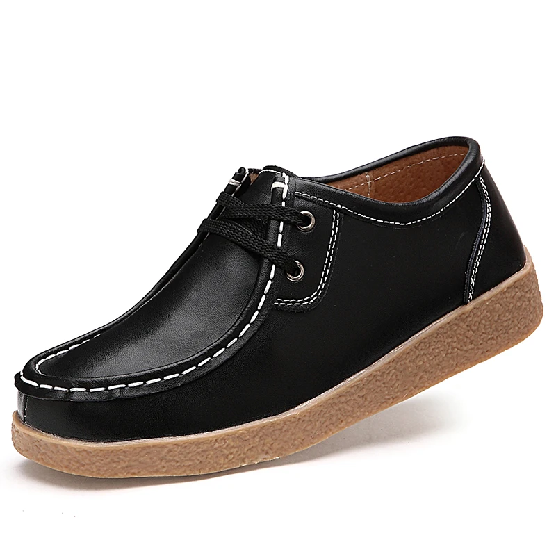 Wholesale Fashion Cheap Beautiful Ladies leather Shoes Women Flat Casual Shoes