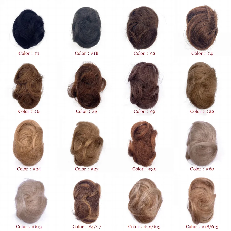 20g Human Hair Grab Card Hair Bun Clip in Curls Chignon