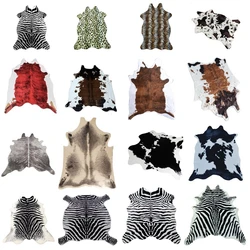 Wholesale customized Shape Animal Skin Faux Fur Cow Gold Powder Effect Printed Cowhide Rug