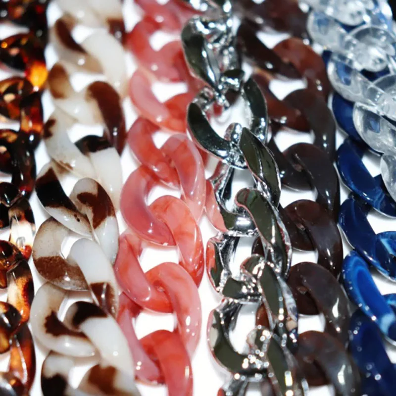Wholesale 21mm*30mm 315pcs/bag Plastic Acrylic Chain Resin Chain Acrylic Link Chain For Bag Handle Accessories
