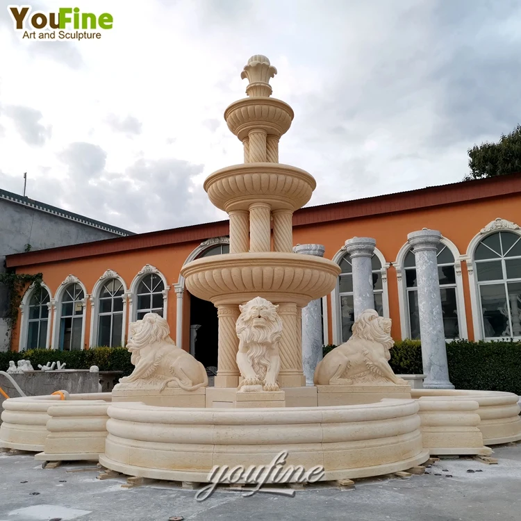 3 Tiers Outdoor White Stone Marble Garden Water Fountain