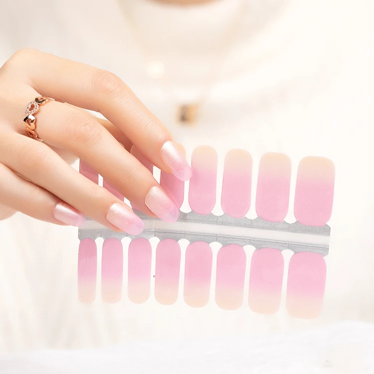 Factory wholesale price high quality hot selling gel nail wraps OEM 100% ombre real nail polish sticker