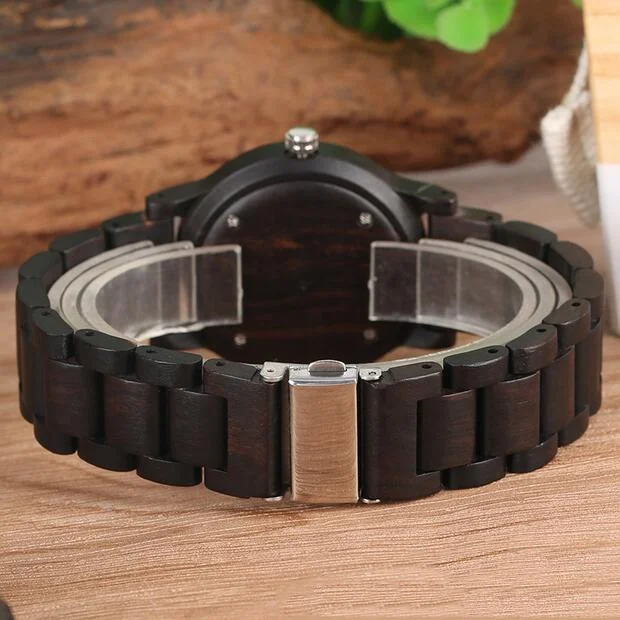 Sustainable wood men watch quartz movt brand luxury relogio masculino current relojes hombre