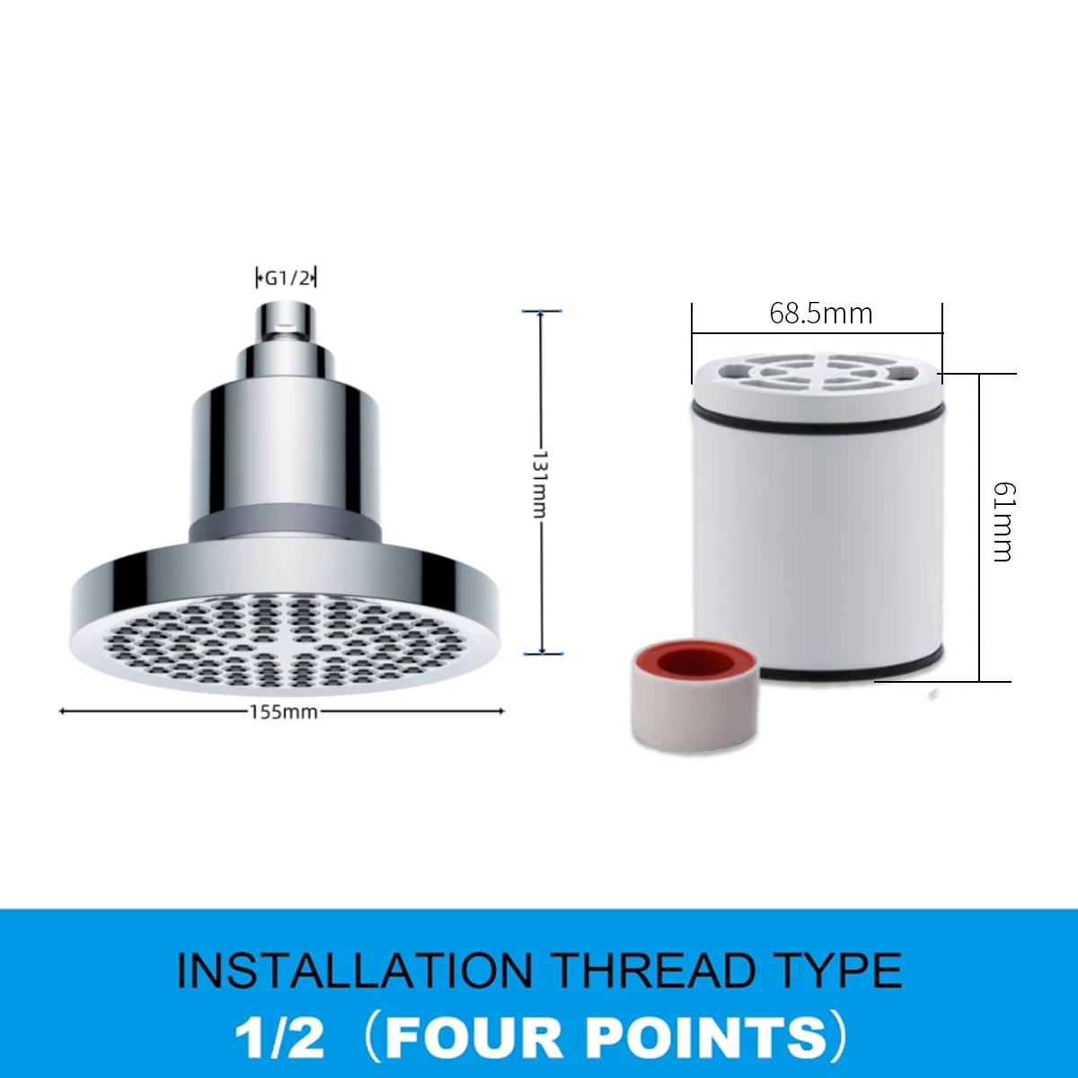 20 Stage Filtration Rain shower head  6 inch Panel