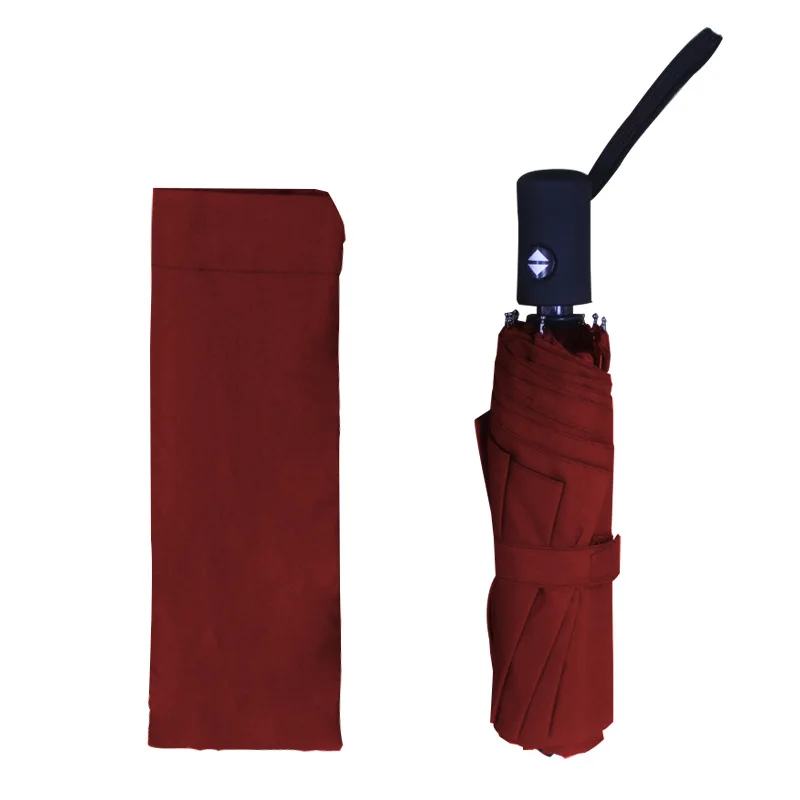 OK Umbrella Custom Printing Full Automatic Amazon Promotional UV Waterproof 3 Folded Umbrella for hotel bank company