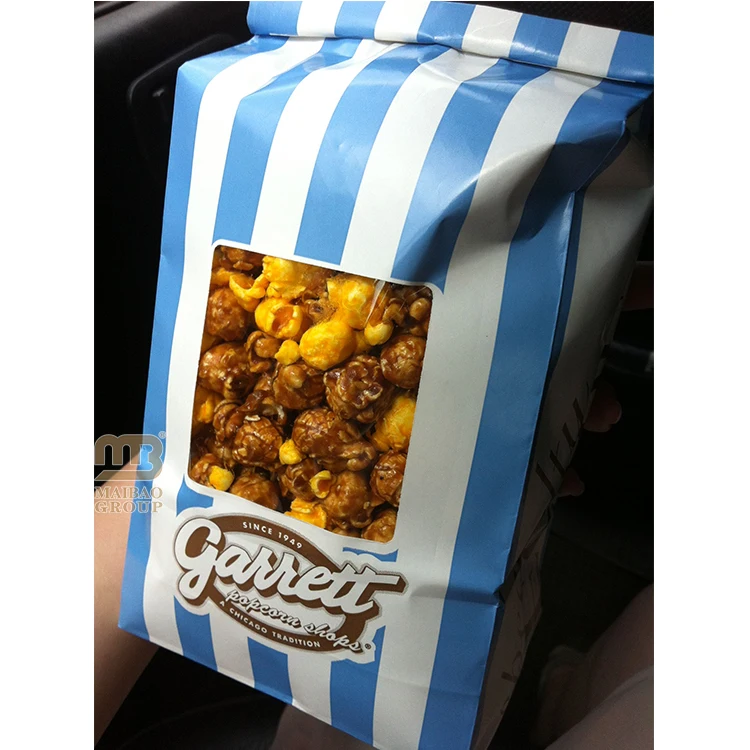 Wholesale Personalized Custom Print Logo Branded Recycled Biodegradable Kraft Pop Corn Packaging Popcorn Paper Bags