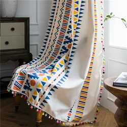 Spring Colorful Bohemian Style Triangle Tassel Curtain  Wedding Backdrop Curtain For Living Room blackout and Bathroom Shower