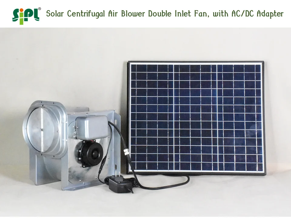 Eco Solar Vent Tool Sunny Multi-Purpose Double Inlet Outlet Ceiling Roof Wall Mount Centrifugal 4' Air Conditioning Exhaust Fan