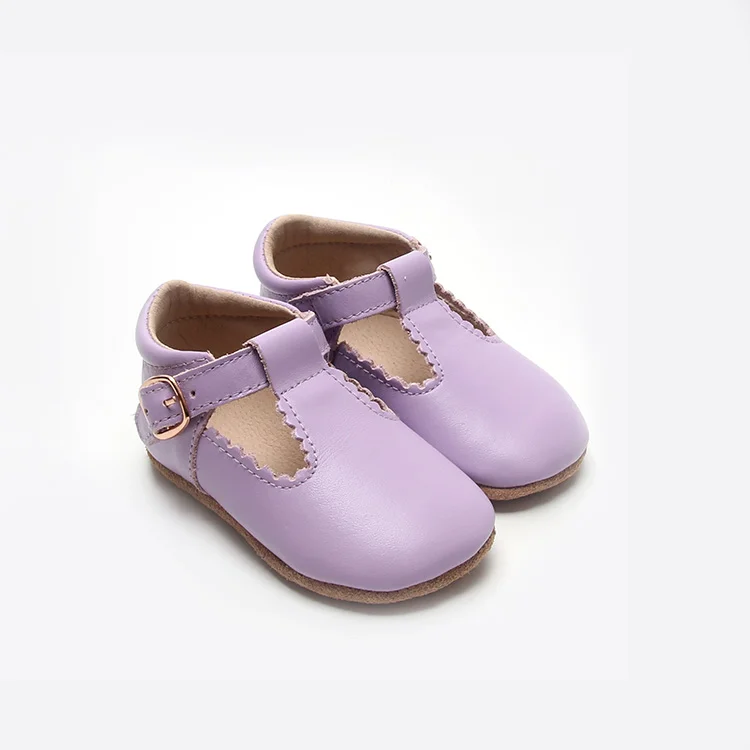 Babyhappy Wholesale Toddler Girl Baby genuine Leather T-Bar Dress Shoes Soft Sole Walking Infant Princess Shoes