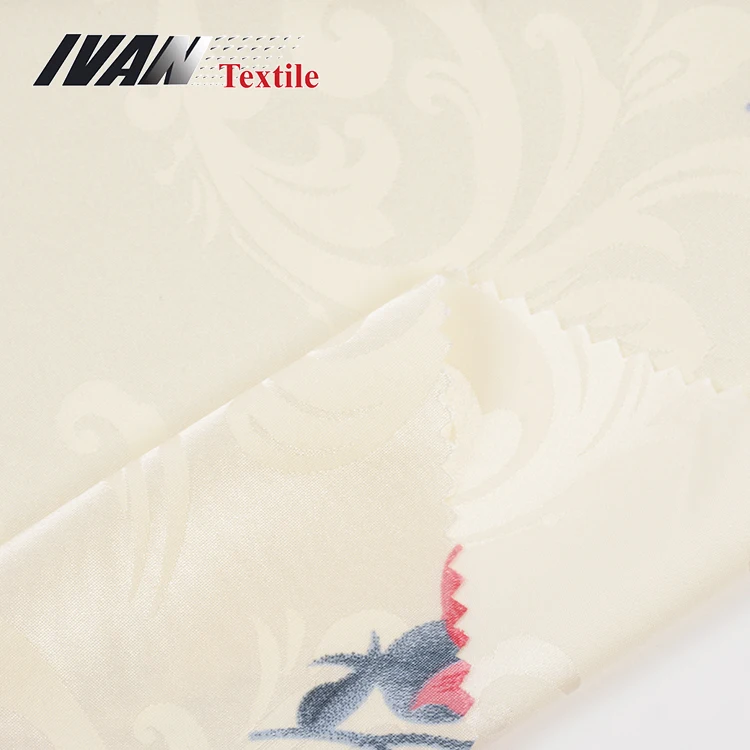 Stretch elegant 97% polyester 3% spandex woven sustainable flower soft floral print jacquard satin fabric for sleepwear