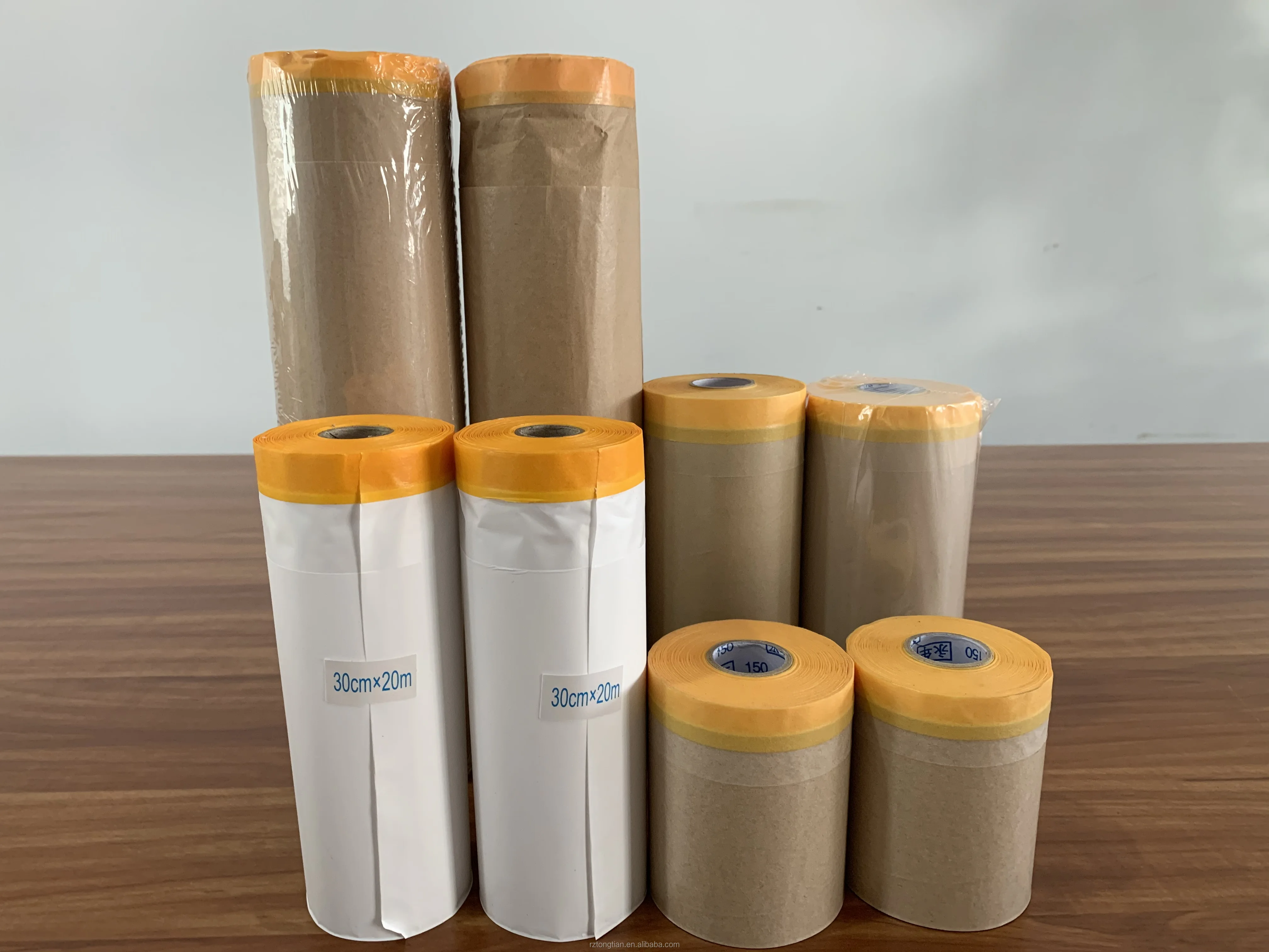 Chinese Factory Competitive Price Self adhesive Pre-taped Kraft Masking Paper for Automotive