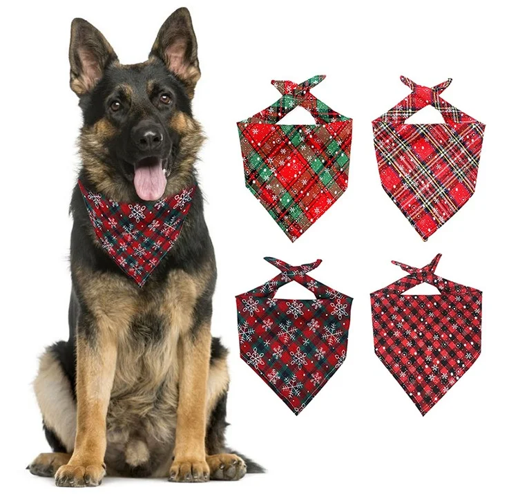 Free Sample Dog Scarves Fashion Design Christmas Custom Cotton Blank Sublimation Luxury Pet Dog Scarf Bandana