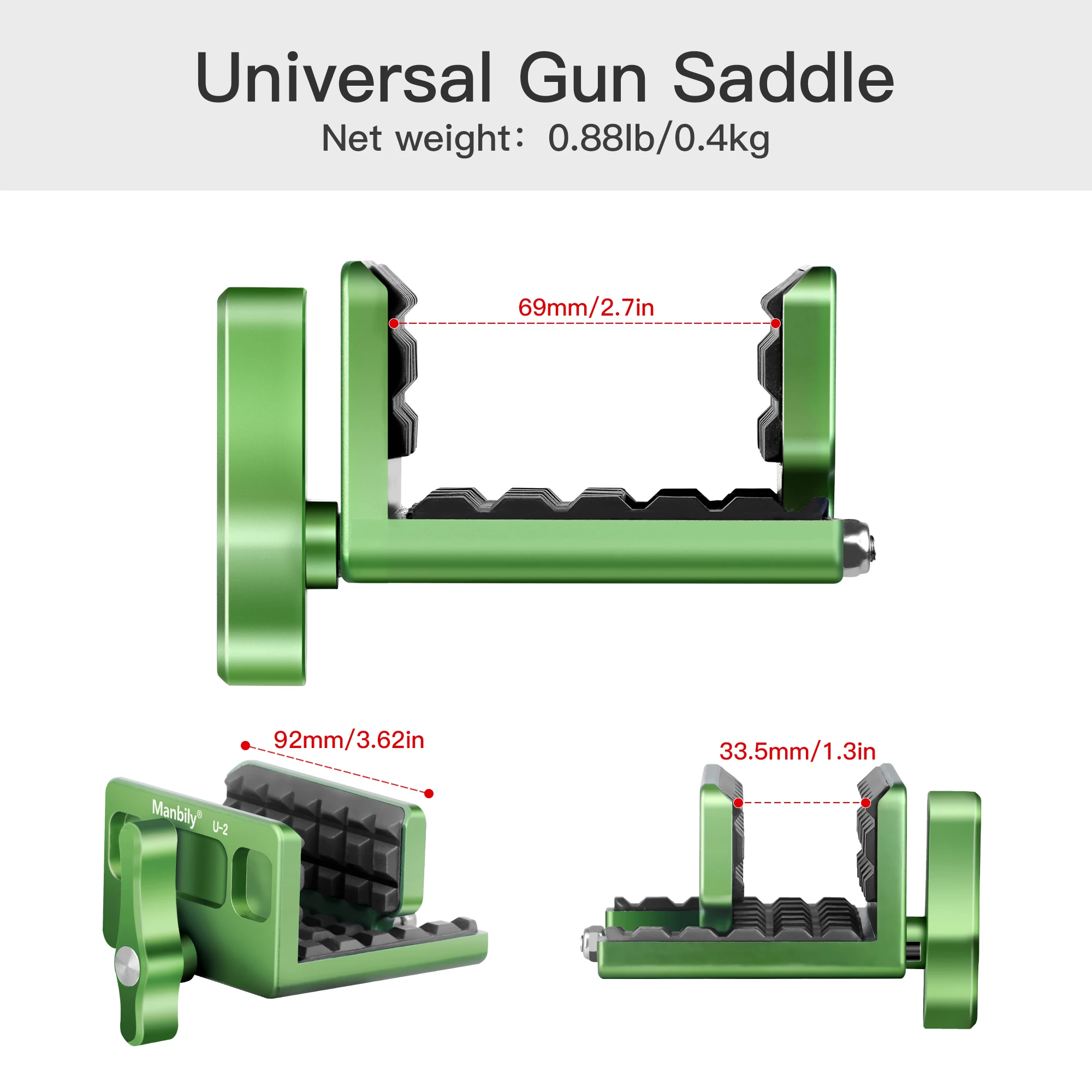 Aluminum Tripod Mount Adapter Precision Shooting Rest Universal Clamp Head Clamp Saddle for Hunting Shooting Camping