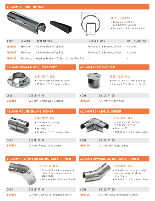 INOX stainless steel handrail corner joint for glass railing top rails round pipe
