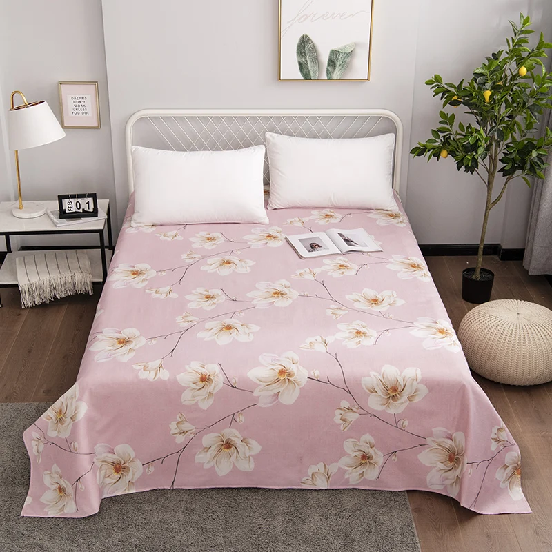 Home textile bed aloe cotton printed floral fabric duvet cover pillow case bed sheet 4pcs bedding set
