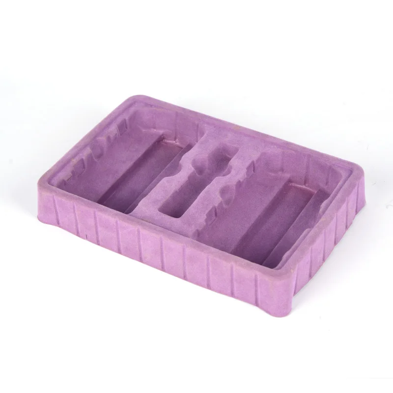 Custom Blister Flock Tray box packaging insert Plastic Thermoformed Trays for gift set pack