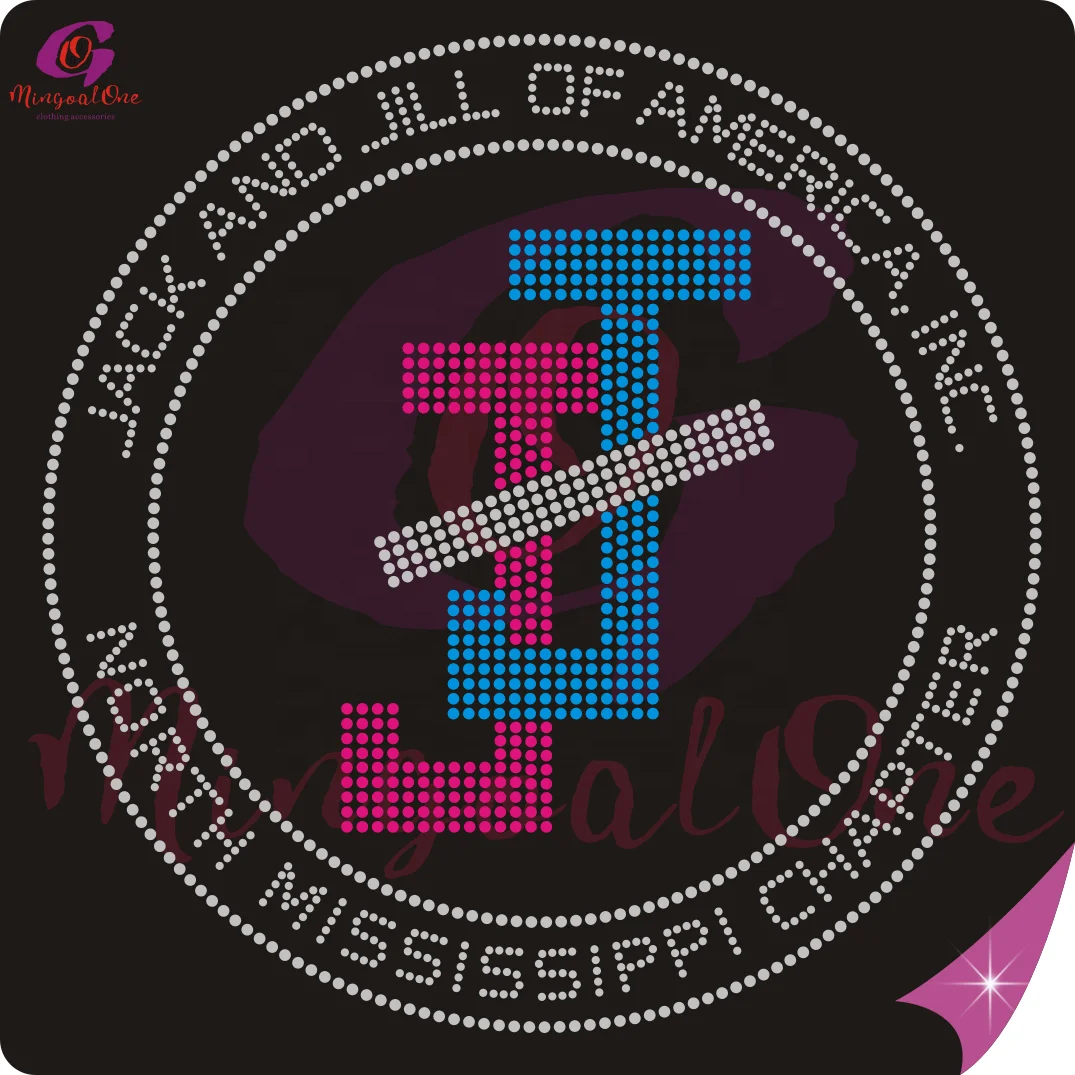 Пользовательский дизайн с логотипом со стразами и теплопередачей