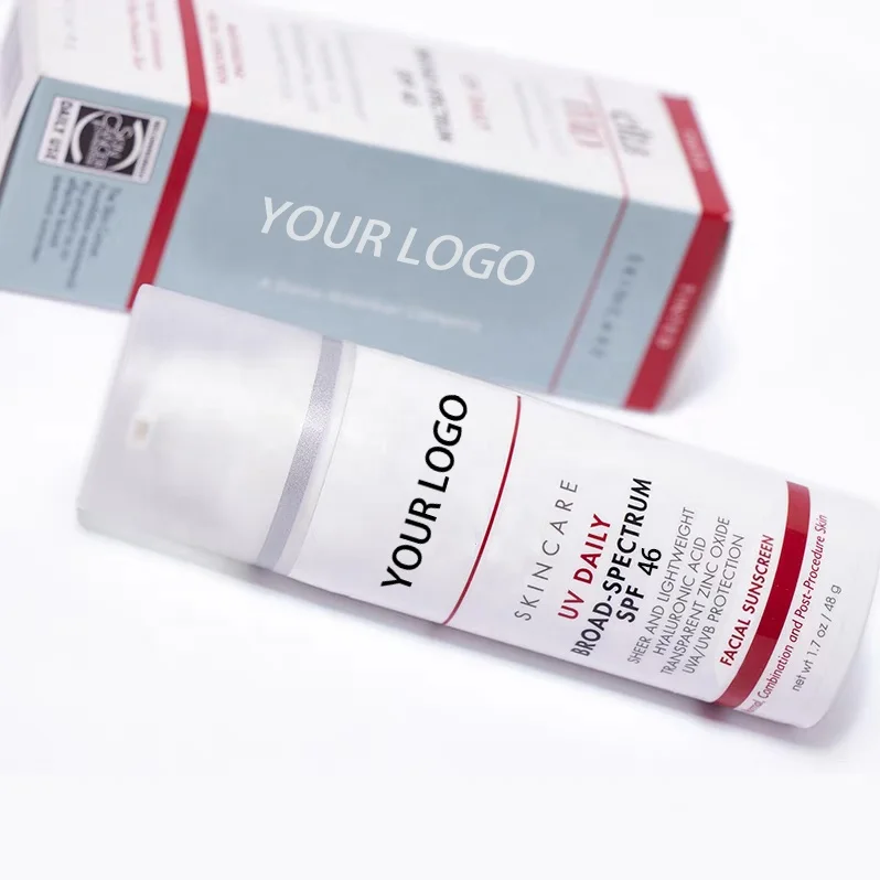 QQLR Private Label Skin Care Face Care Sun Cream Oil-Free Mineral Zinc Oxide Broad-Spectrum  Face Sunscreen SPF 46 50