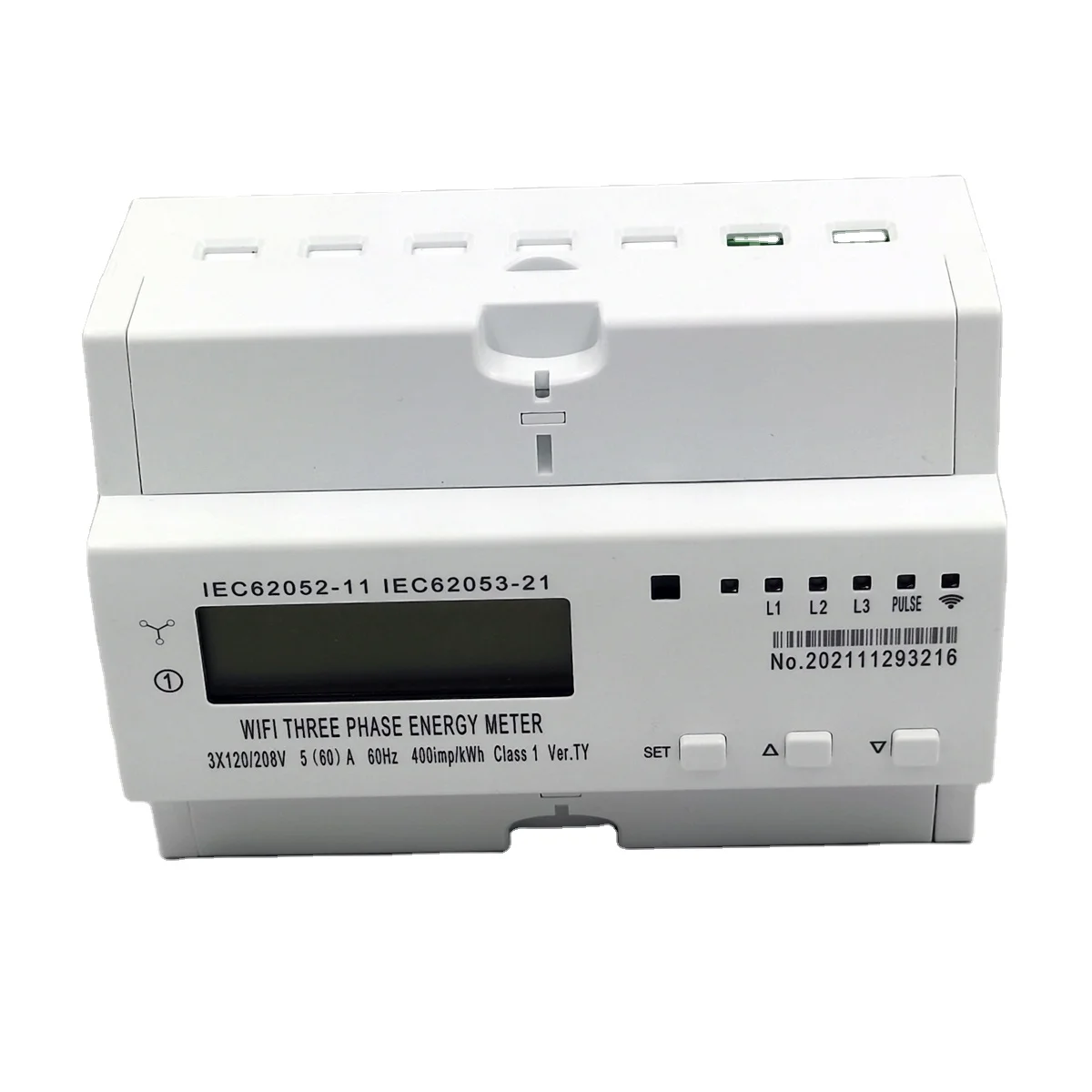 380V 5(60)A 3 phase 4 wires smart wifi energy meter for din rail mounting TUYA App (1600227649131)