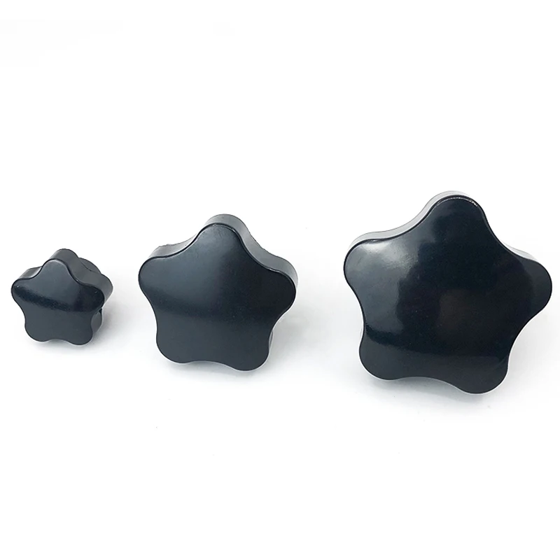 Machinery Black Plastic Five Star Handle Knob Bakelite Star Knob Handle