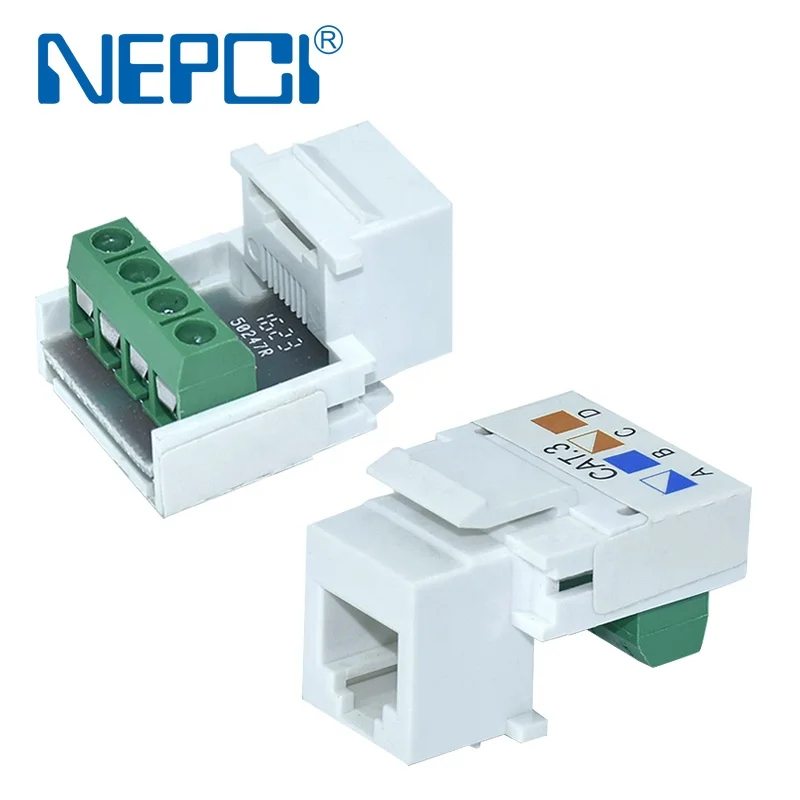 NEPCI UTP Telephone modular box rj11 modular jack  CAT3-6P4C keystone jack