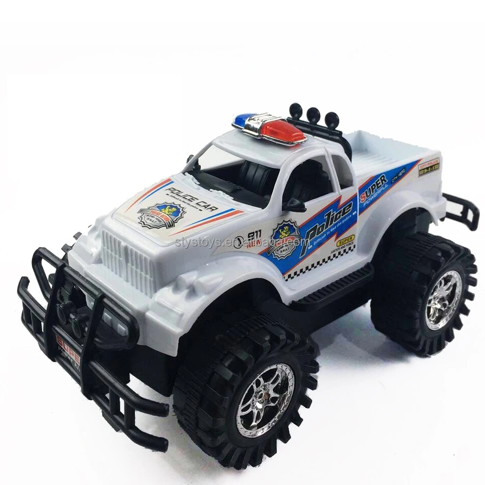 Cheap Pull Back Plastic City Police Car Vehicles Monster Truck Friction Powered Toy Cars