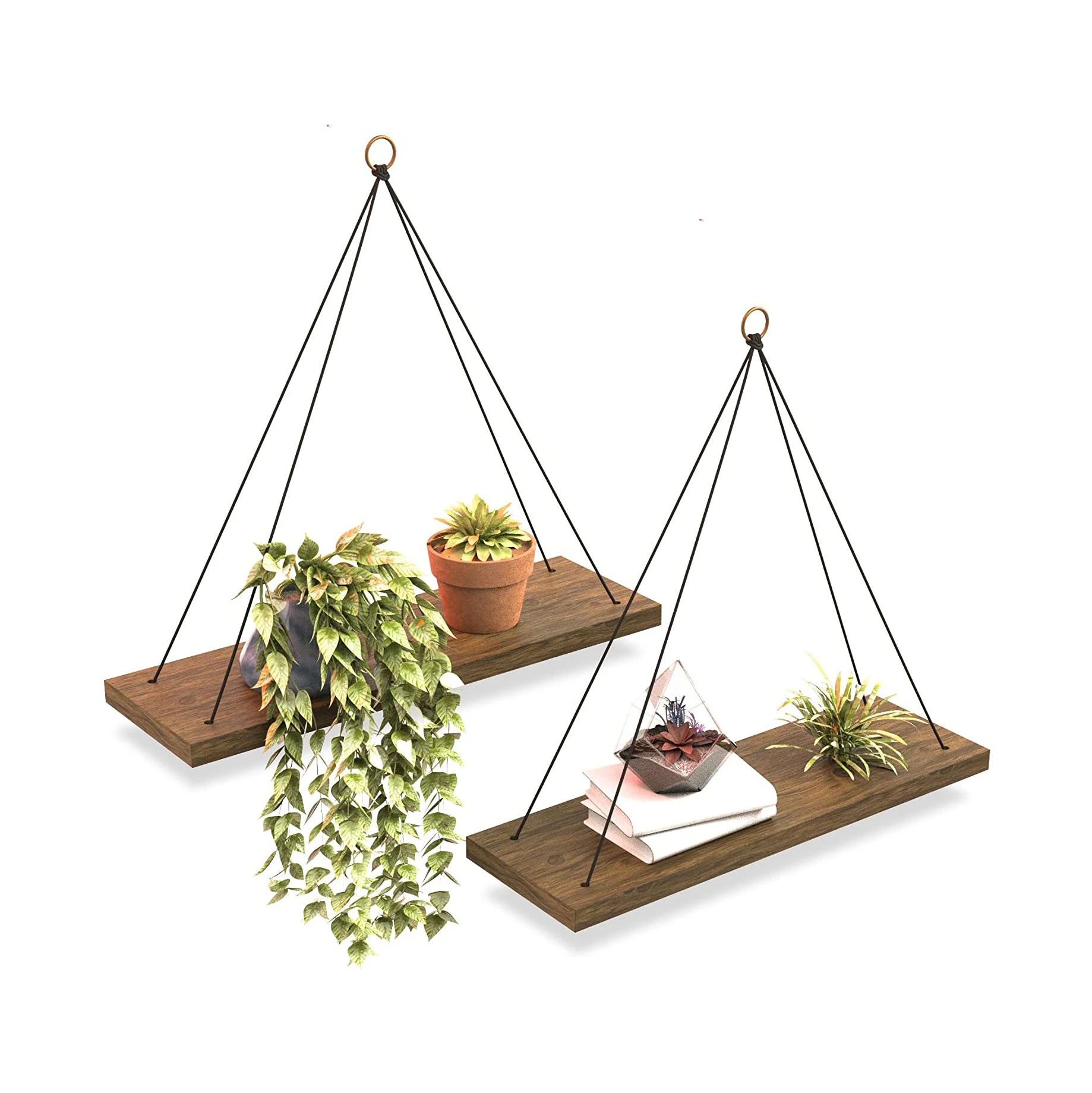 Hanging Shelves for Wall & Window Plant Shelf Indoor - Floating Wall Shelves for Bedroom Bathroom Living Room