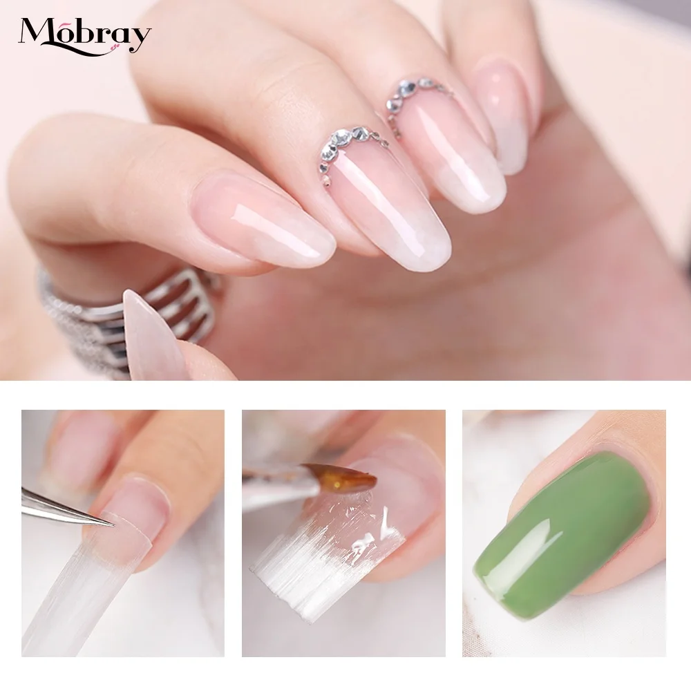Mobray  builder UV gel acrylic nail extensions nail fiberglass for extension