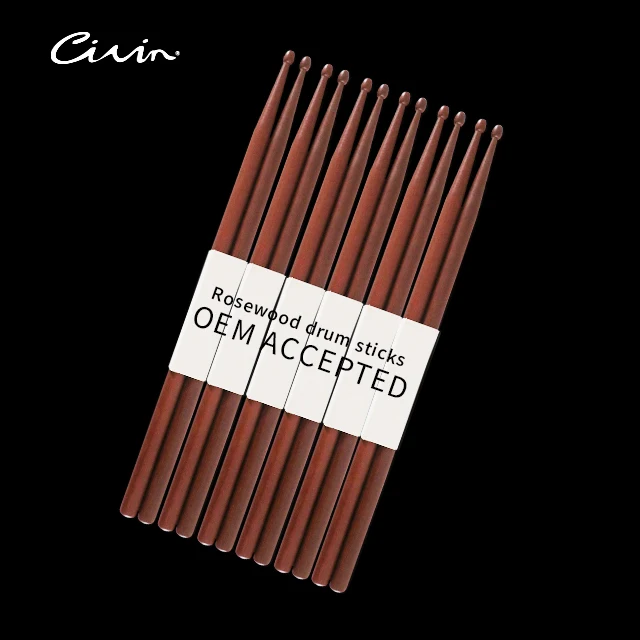 5A 7A High End Custom Logo Drumsticks Rosewood Wooden Drum Sticks
