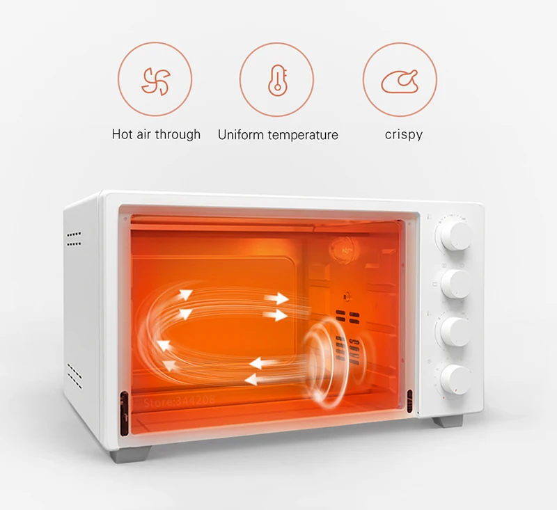  Новая электрическая духовка Xiaomi 32L 1600 Вт с независимым контролем температуры для выпечки таймером на 120 минут микроволновая печь 9