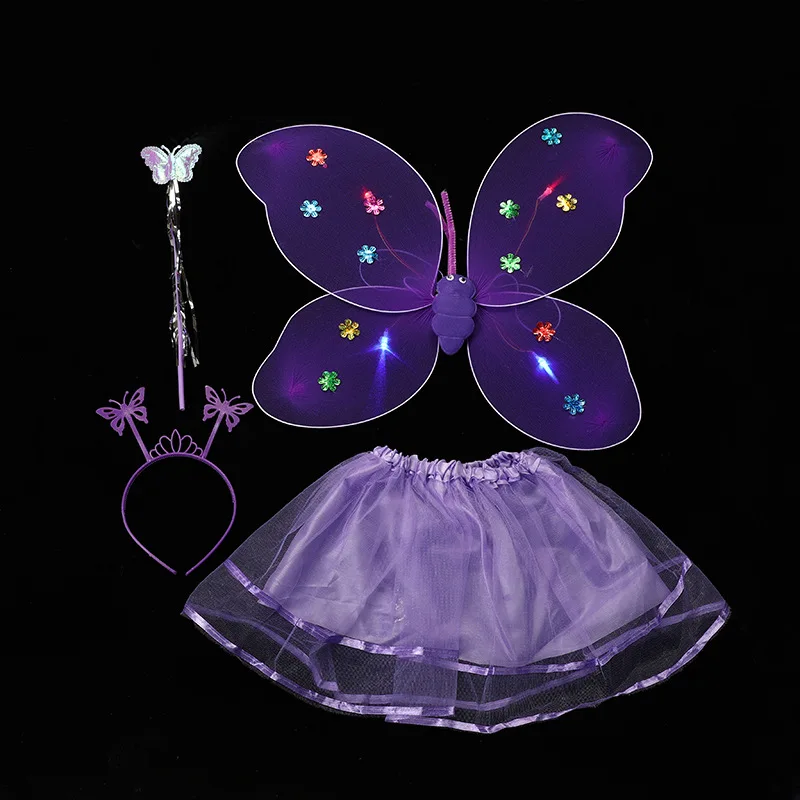 O028 New Christmas costume Angel butterfly wings four-piece party stage costume props