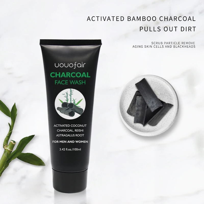 Foaming Vegan Charcoal (new) Facial Deep Cleanser Bamboo Charcoal Cleanser Pore Purifying Foam Cleanser For Face