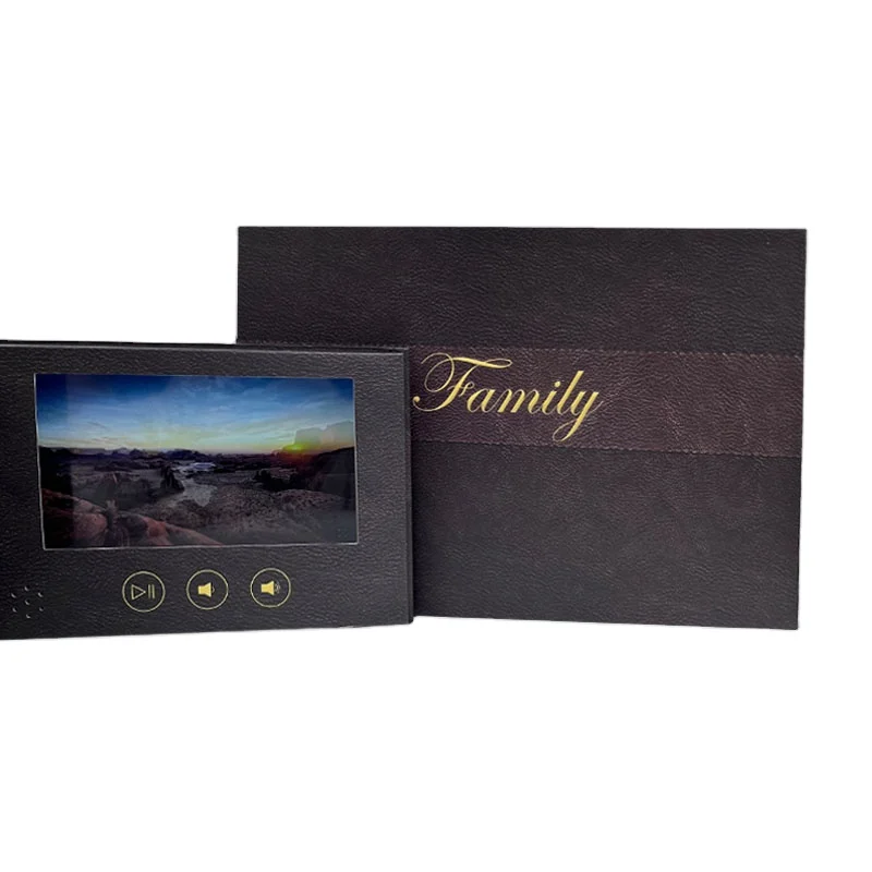 7 inch  hard cover hd ips lcd album hardcover a5 digital screen video presentation brochure gift box  for advertising