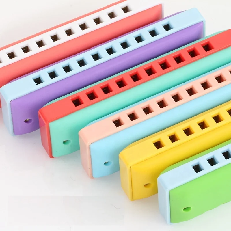 Factory direct sale colorful 10 hole harmonica Diatonic Harmonica Key of C 20 Tone for Beginner Student