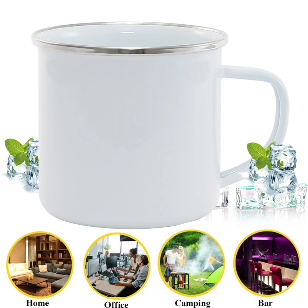 Sublimation Customized Cheap High Quality White Enamel Mug Daily Coffee Mark Enamel Cup